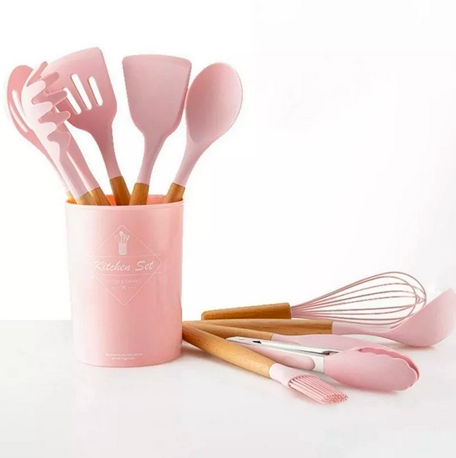 Set 12 Utensilios De Cocina Silicona