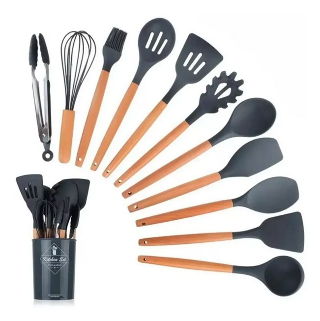 Set 12 Utensilios De Cocina Silicona