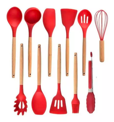 Set 12 Utensilios De Cocina Silicona