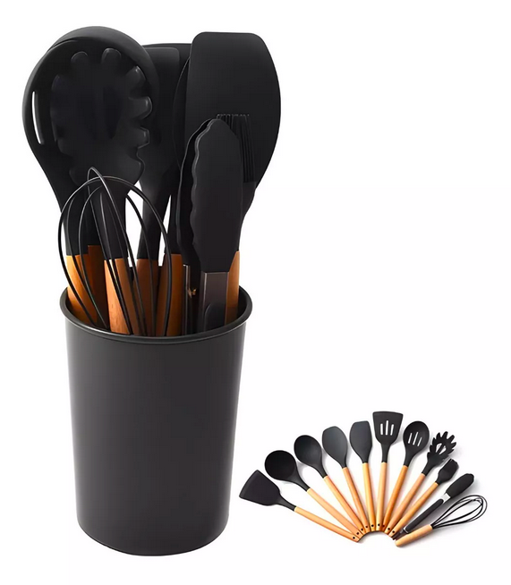 Set 12 Utensilios De Cocina Silicona