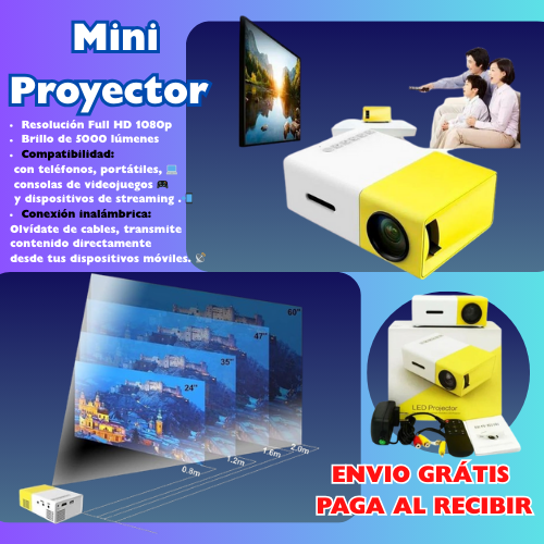 Mini Proyector LED Video Beam 600 – Imágenes Nítidas en Cualquier Lugar