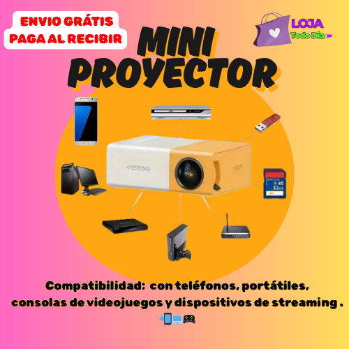 Mini Proyector LED Video Beam 600 – Imágenes Nítidas en Cualquier Lugar