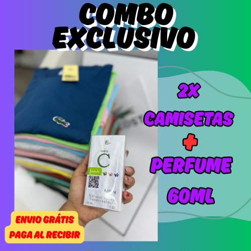 Combo Exclusivo: 2 Camisetas Premium + 1 Perfume 60ml