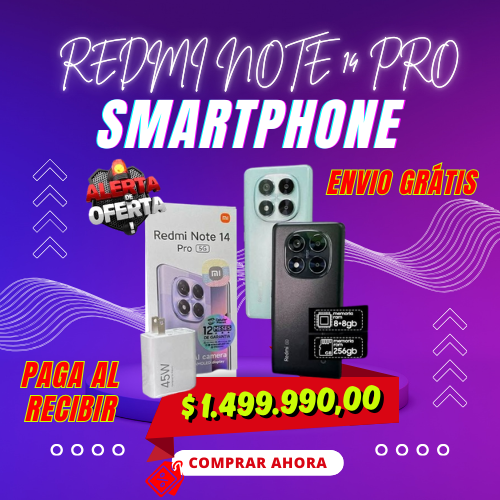 CELULAR REDMI NOTE 14 PRO 8GB/256GB - TU TELÉFONO MÓVIL LISTO PARA CUALQUIER OCASIÓN