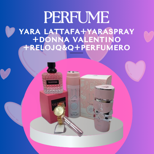 Perfume YARA+DONNA+RELOJQ&Q+YARASPRAY+PERFUMERO